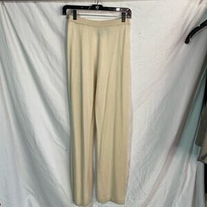Forte M vintage cream cashmere silk elastic waist sweater pant straight leg euc